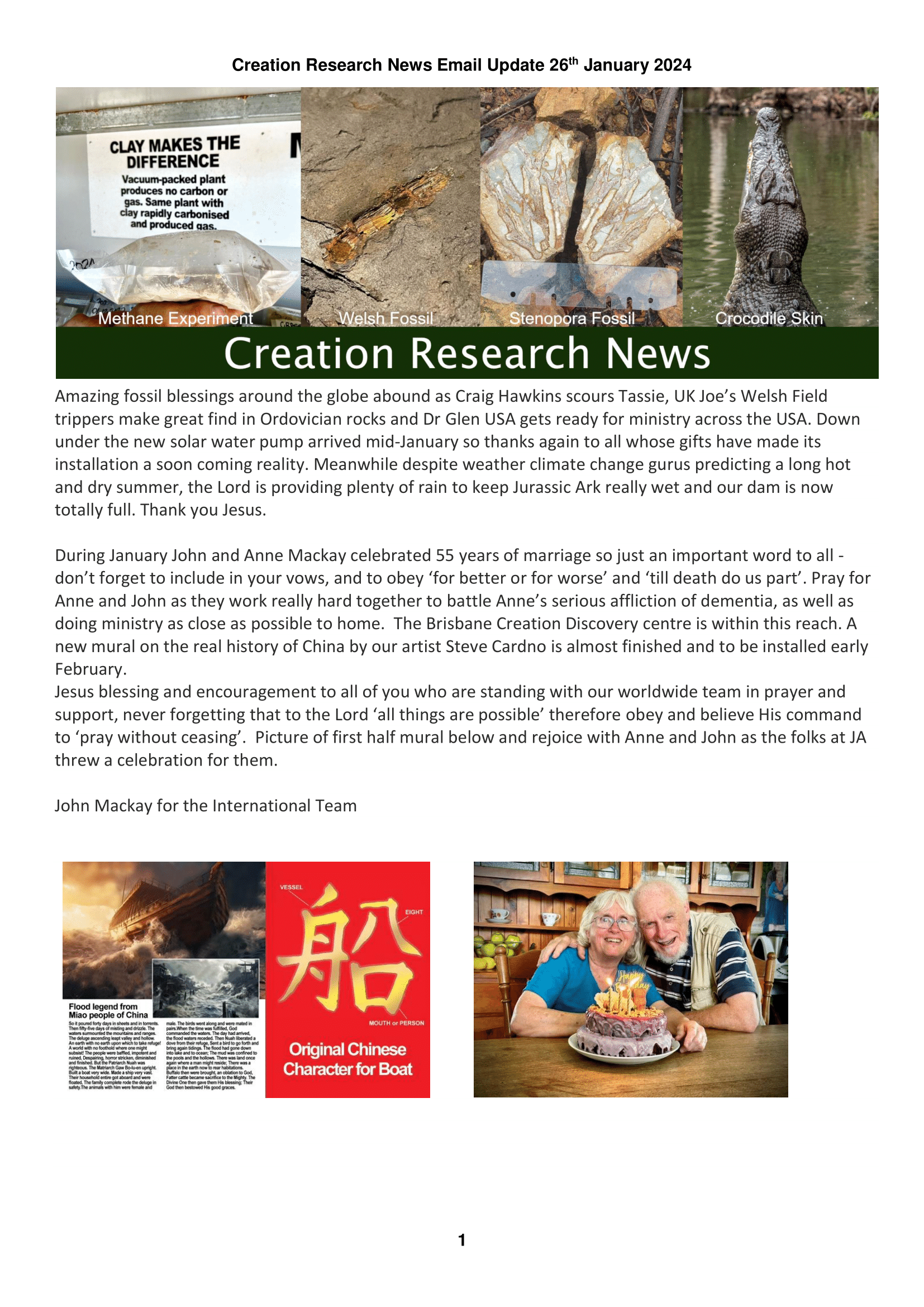Creation News – January 2024