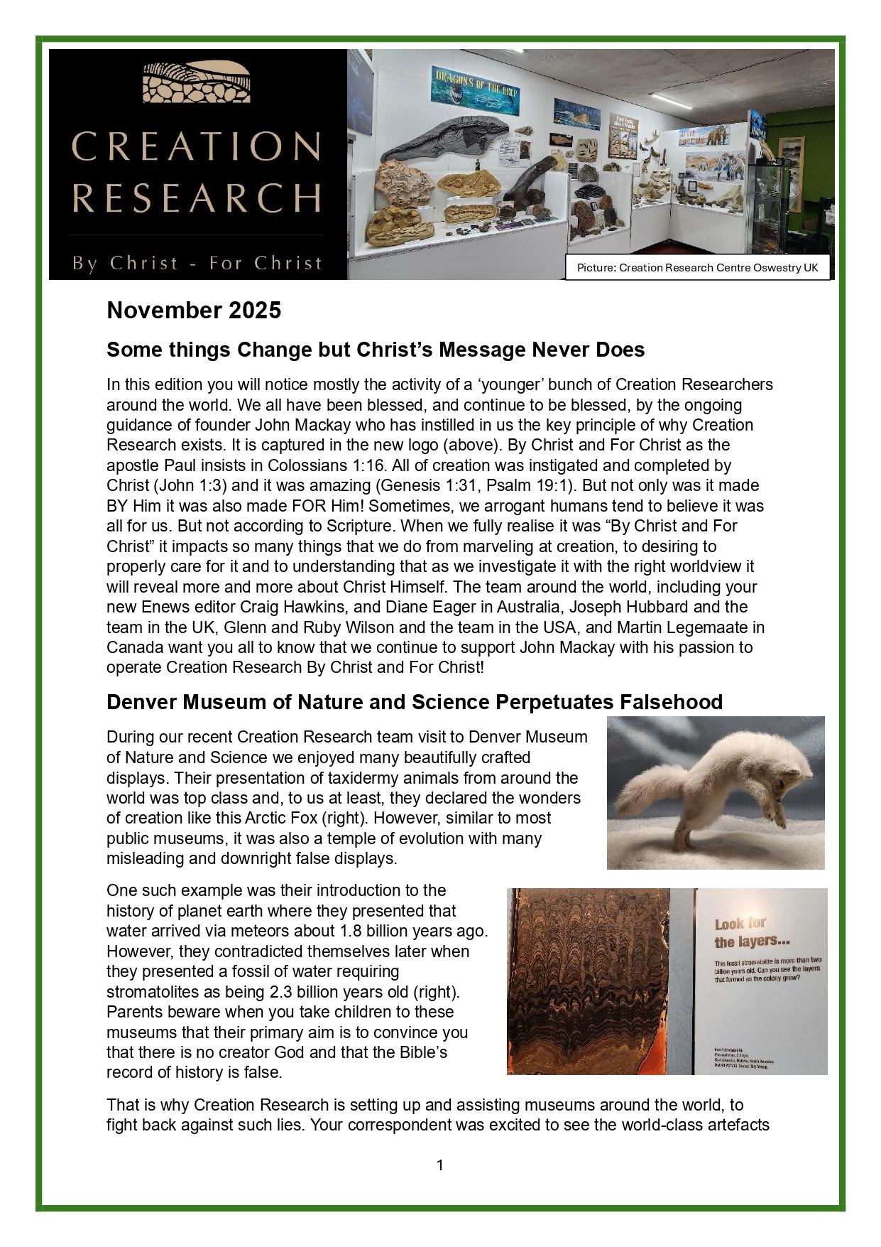 Creation News – 17 November 2025